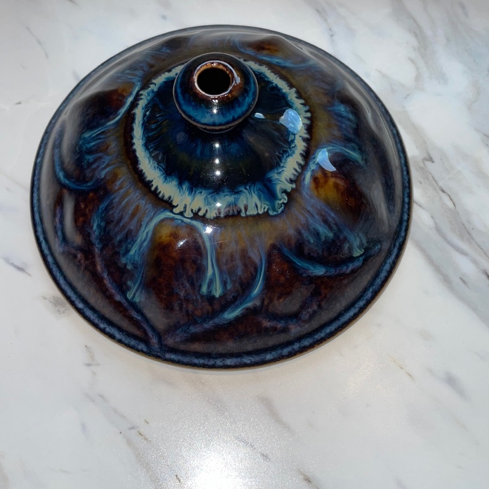 Bill Campbell art studio pottery signed oil burner